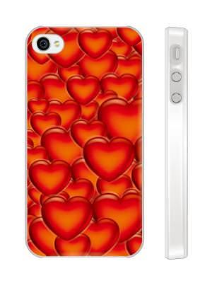 Чехол для iPhone 4/4S пластик Artske Hearts пленка в комплекте (UC-P09IP4S)  фото