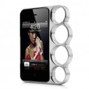 Чехол для iPhone 4/4S в виде кастета Bang Case пластик серебристый