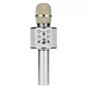 Микрофон HOCO BK3 Cool sound беспроводной для караоке, серебряный