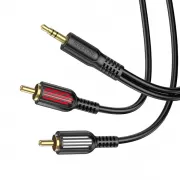 Аудио кабель AUX Borofone BL11 3.5мм на два RCA 1.5м, черный