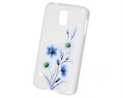 Чехол для Samsung i9600 Galaxy S5 (G900F) пластик iCover Wild Flower White/Blue