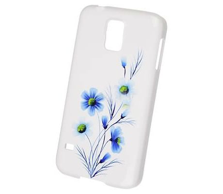Чехол для Samsung i9600 Galaxy S5 (G900F) пластик iCover Wild Flower White/Blue фото