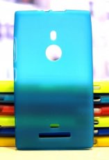 Чехол для Nokia Lumia 925 силиконовый SMART матовый голубой