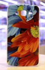 Чехол для Samsung Galaxy Grand 2 (G7102) пластик Fashion оранжево-синии астры