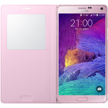 Чехол-книга для Samsung Galaxy Note 4 (N910S) SMART с окном розовый(копия) фото