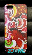 Чехол для iPhone 5/5s пластик Lux Case красные узоры (пленка в комплекте)