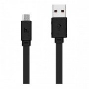 Кабель USB - micro USB HOCO X Bamboo X5 плоский 1.0м 2.1A силикон черный
