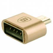 Переходник OTG микро USB(f) Baseus Sharp Series 0.01м алюминий золотой