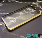 Чехол для Huawei Honor 9 силиконовый Hallsen прозрачный с золотыми краями