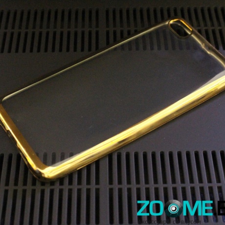 Чехол для Xiaomi Mi5 силиконовый Hallsen прозрачный с золотыми краями фото