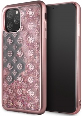 Чехол для iPhone 11 Pro Max Guess Liquid glitter 4G peony hard Pink (GUHCN65PEOLGPI)