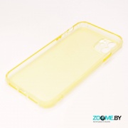 Чехол для Iphone 11 прозрачный желтый с защитой камеры