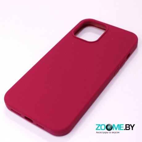 Чехол для Iphone 12 Pro Max Slilicone Case красно-розовый (Rose Red) фото