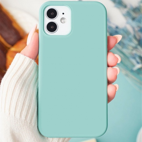 Чехол для Iphone 12 Mini Silicone Case мятный фото