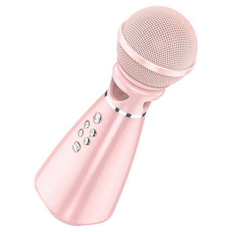 Микрофон HOCO BK6 Hi-song беспроводной для караоке, розовый фото