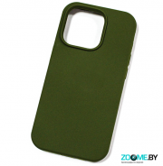 Чехол для iPhone 14 Pro Max Silicone case темно-зеленый