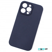 Чехол для iPhone 14 Pro Max с защитой камеры Silicone case синий