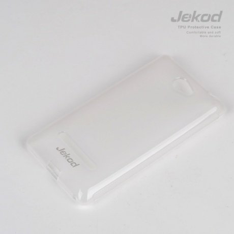 Чехол для HTC Windows Phone 8S гелевый Jekod белый (пленка в комплекте) фото