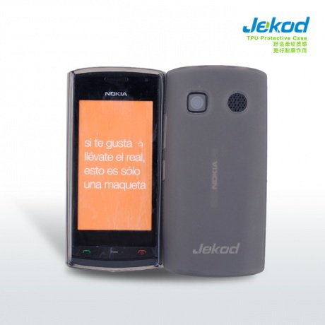 Гелевая накладка на заднюю крышку Jekod для Nokia 500 чёрная фото