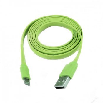 USB кабель Lightning для Apple iPhone 5, iPad mini широкий зелёный фото