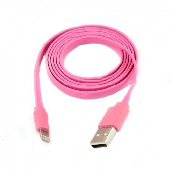 USB кабель Lightning для Apple iPhone 5, iPad mini широкий розовый фото