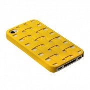 Чехол для iPhone 4/4S пластик Mobile Case с плетением желтый