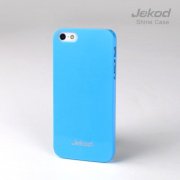 Чехол для iPhone 5 пластик Jekod голубой (пленка в комплекте)