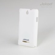 Чехол для Sony Xperia E пластик Jekod белый (пленка в комплекте)