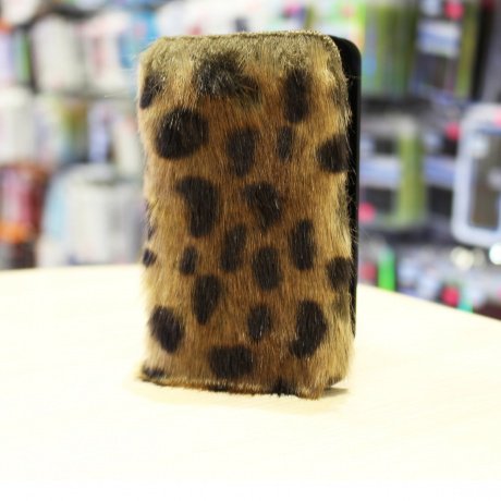 Чехол для Samsung i9190 Galaxy S IV mini книга Lux Case меховой леопард фото