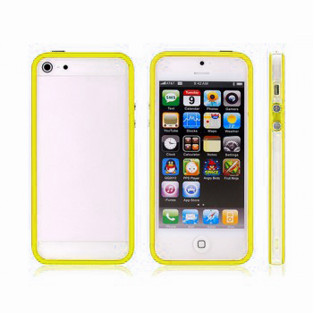 Чехол для iPhone 5c бампер SMART желтый с прозрачной вставкой