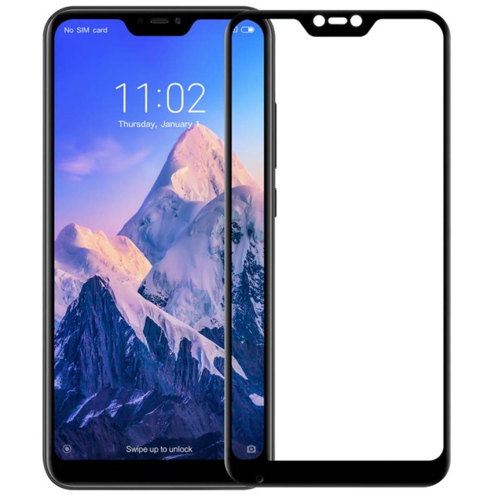 Защитное стекло для Xiaomi Redmi Note 6 Glass Pro черное (клеится по всей поверхности)