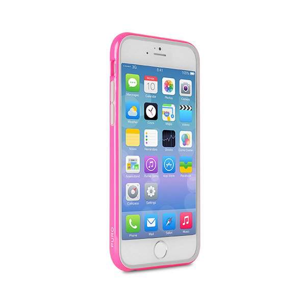 Чехол-бампер для iPhone 6 PURO розовый (пленка в комплекте) (IPC647BUMPERBLK)