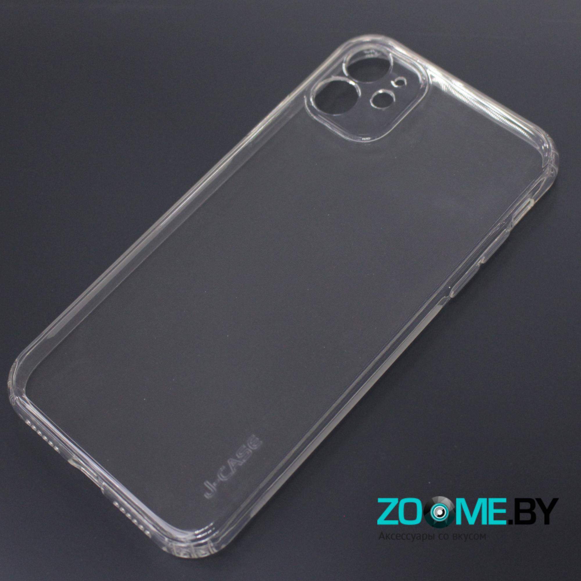 Чехол для Iphone 11 силиконовый прозрачный J-Case c защитой камеры