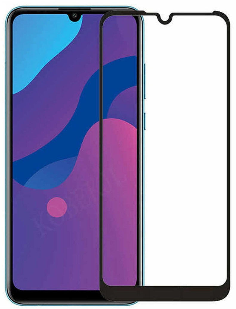Защитное стекло для Huawei Y6P Glass Pro черное (клеится по всей поверхности)