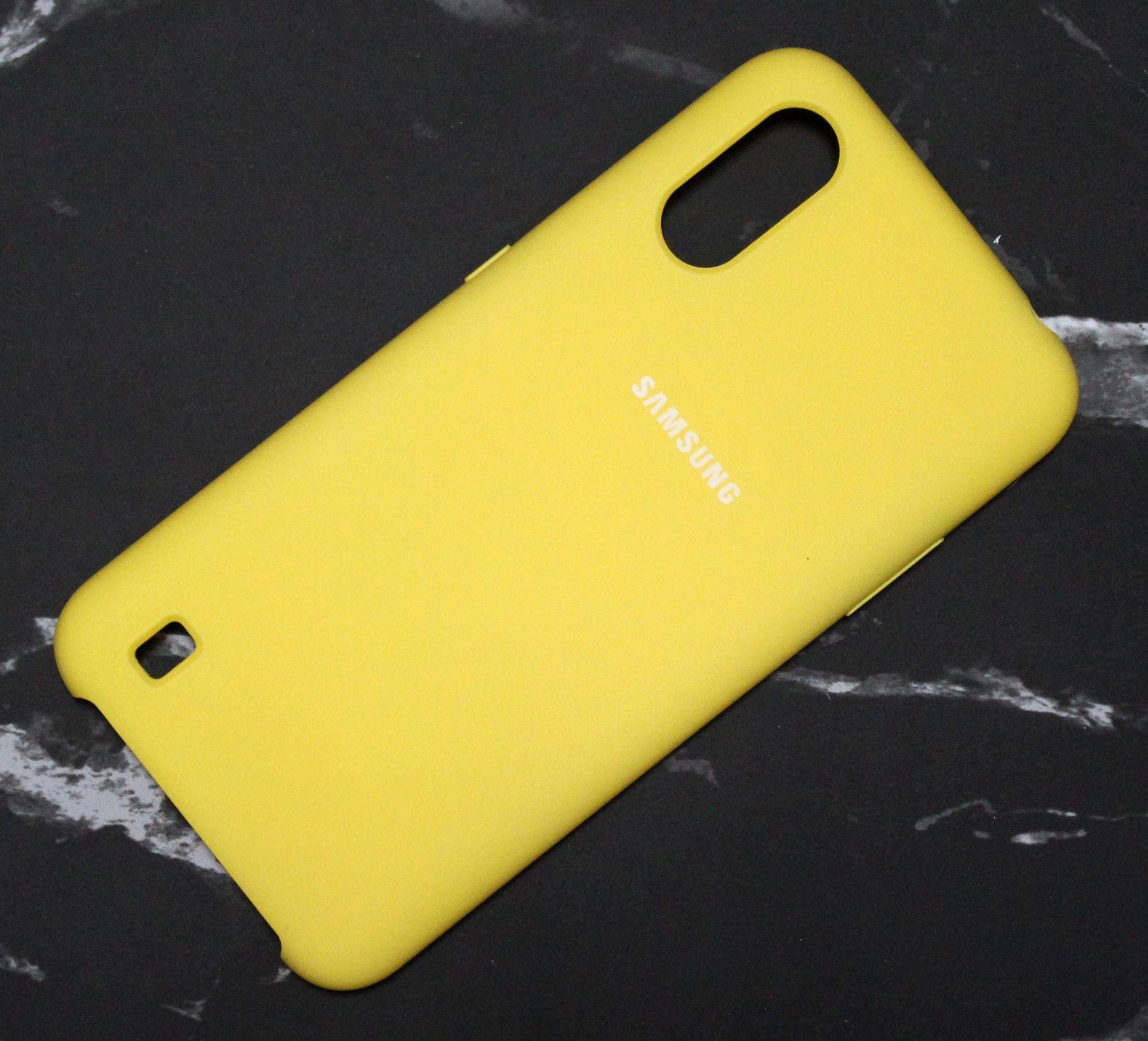Чехол для Samsung Galaxy A01 (SM-A015F/DS) Silicone Case желтый
