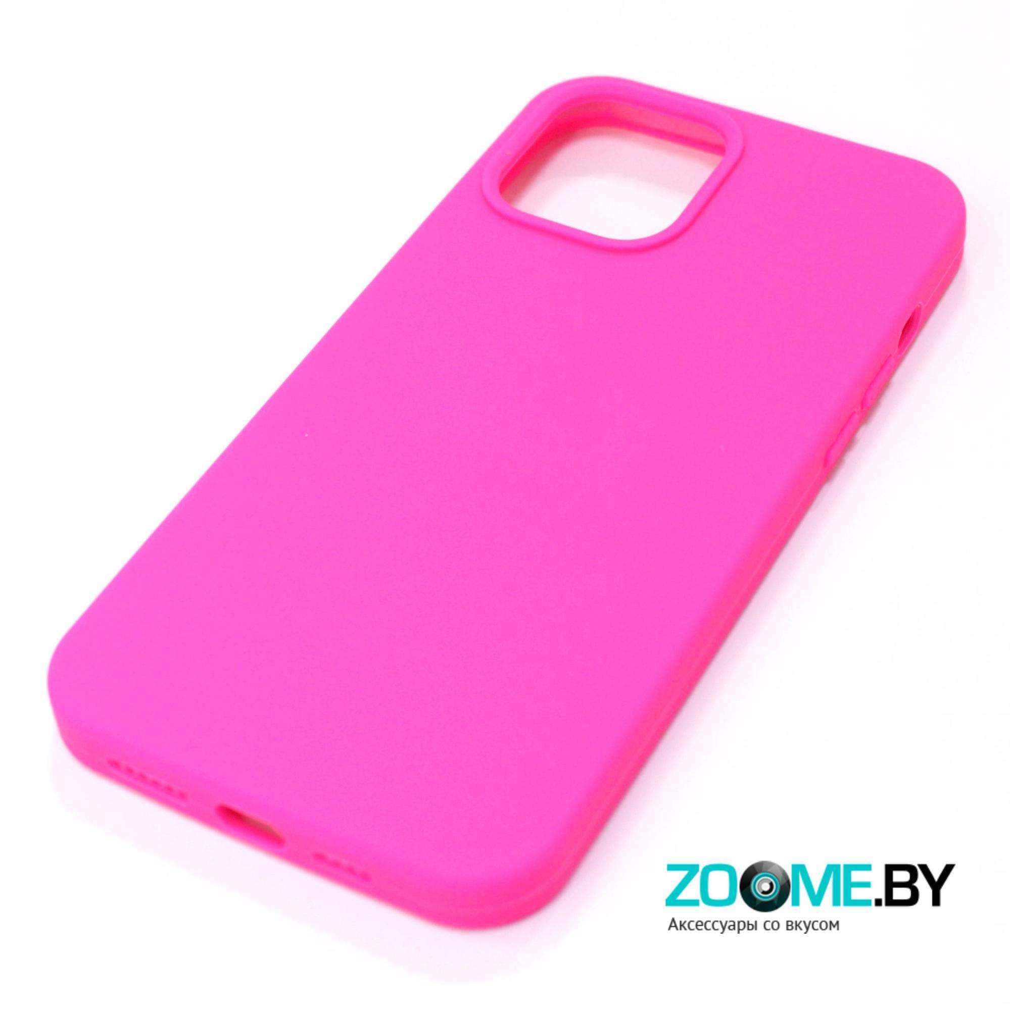 Чехол для Iphone 12 Pro Max Slilicone Case ярко-розовый