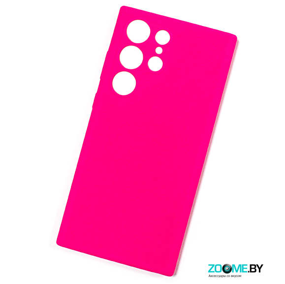 Чехол для Samsung Galaxy S23 Ultra Silicone case ярко-розовый