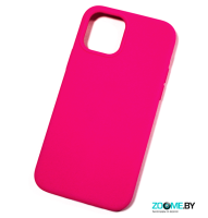 Чехол для iPhone 12/12 Pro Silicone case ярко-розовый
