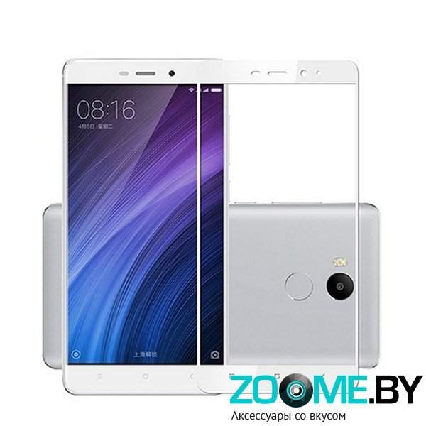 Стеклянная защитная пленка на экран для Xiaomi Redmi 4 Glass PRO 2.5D белое