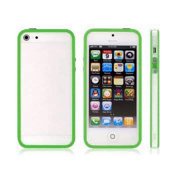 Чехол для iPhone 5c бампер SMART зеленый с прозрачной вставкой