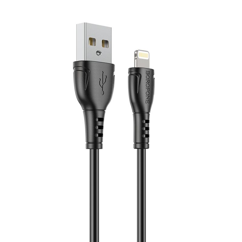 Дата-кабель Borofone BX51 USB на Lightning 2.4A 1м, чёрный