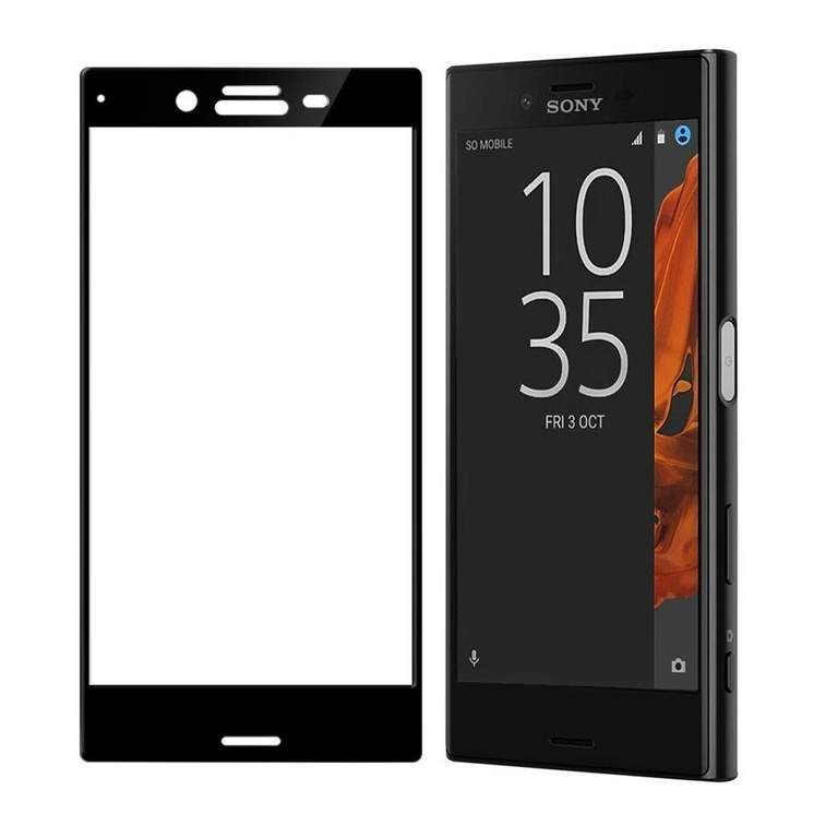 Защитное стекло на экран для Sony Xperia XZs Glass Pro черное (на весь экран)