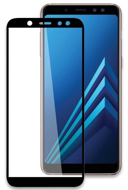 Защитное стекло для Samsung Galaxy A7 (2018) Glass Pro черное (клеится по всей поверхности)