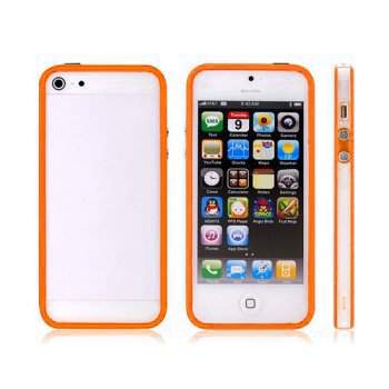 Чехол для iPhone 5c бампер SMART оранжевый с прозрачной вставкой