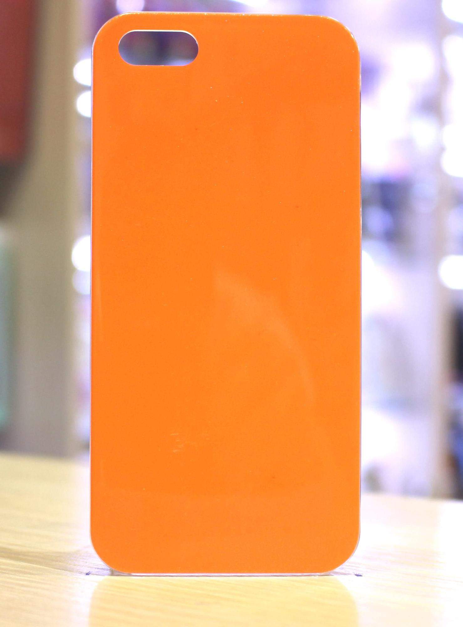 Чехол для iPhone 5/5s пластик Senior Case блестящий оранжевый