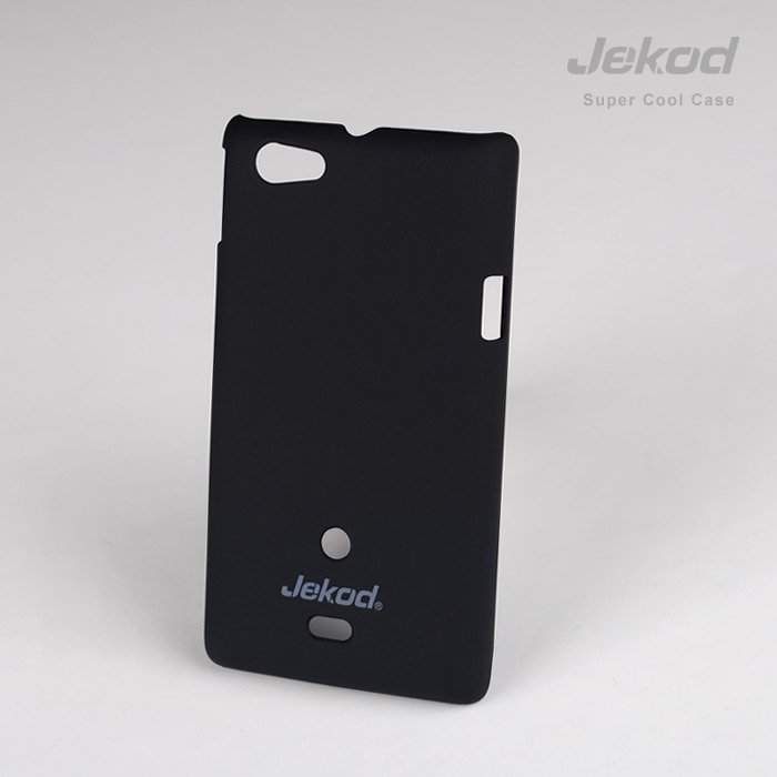 Чехол для Sony Xperia Miro ST23i пластик Jekod черный (пленка в комплекте)