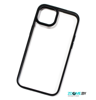 Чехол для iPhone 15 iPaky силиконовый черный-прозрачный