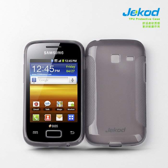 Чехол для Samsung S6102 Galaxy Y Duos гелевый Jekod черный (пленка в комплекте)