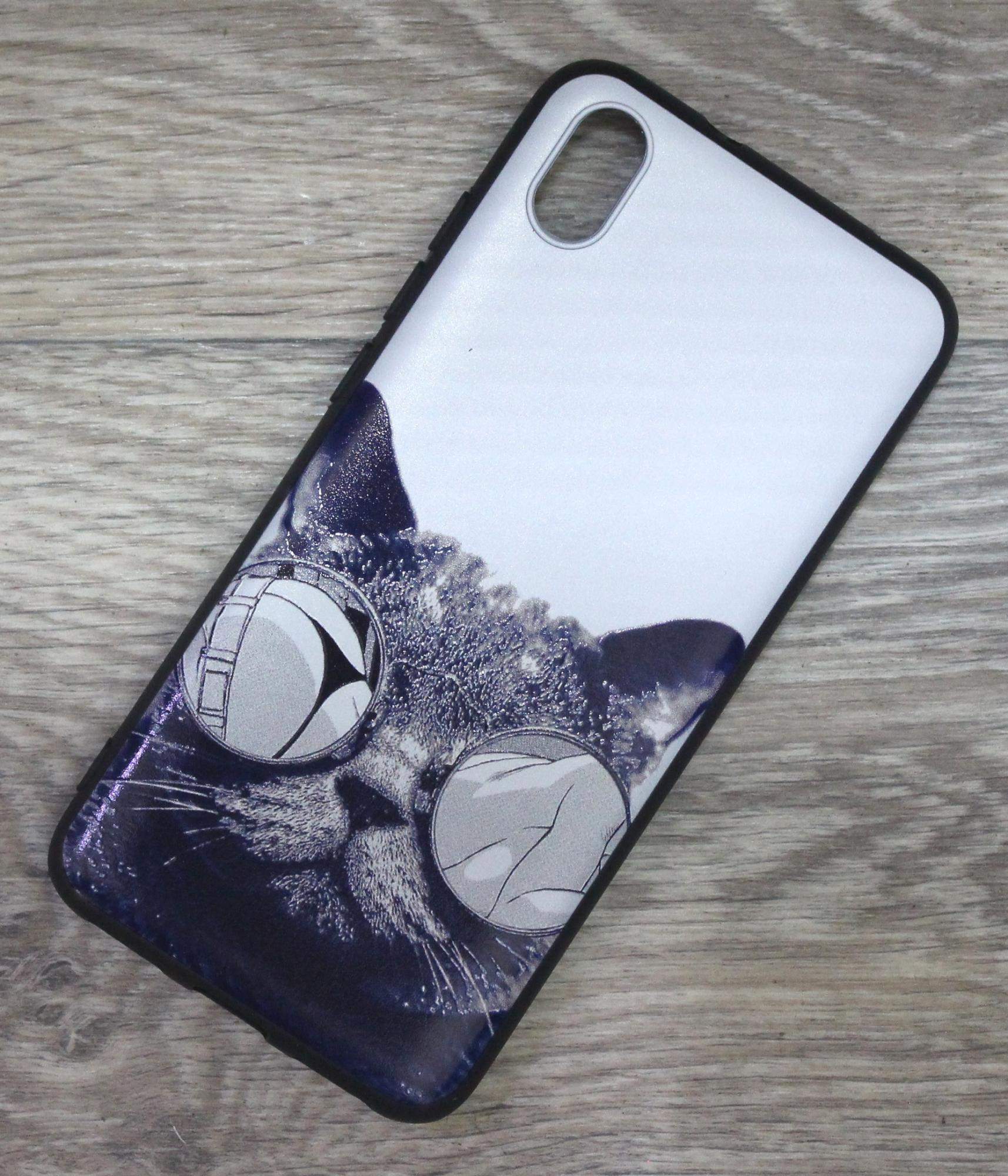 Чехол для Xiaomi Redmi 7A силиконовый кот в очках