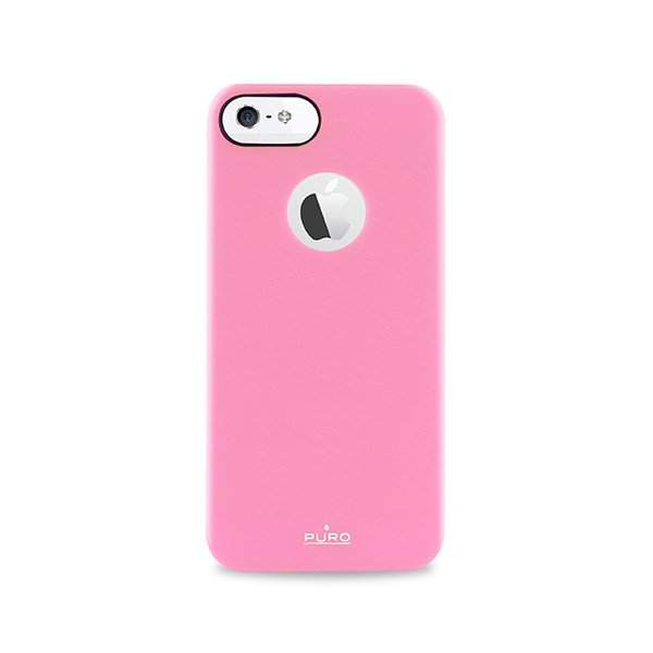 Чехол-накладка для iPhone 5/5s пластик PURO Soft Cover розовый (пленка в комплекте) (IPC5SOFTPNK)